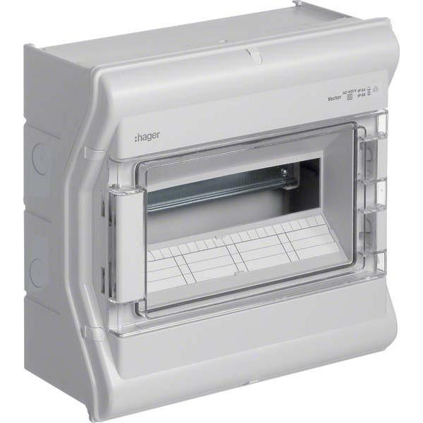 Hager HAG VE112PN Vector IP65, 1x12 PLE, UV-stabil, LE (Verteiler), Elektronikzubehör + Gehäuse, Grau