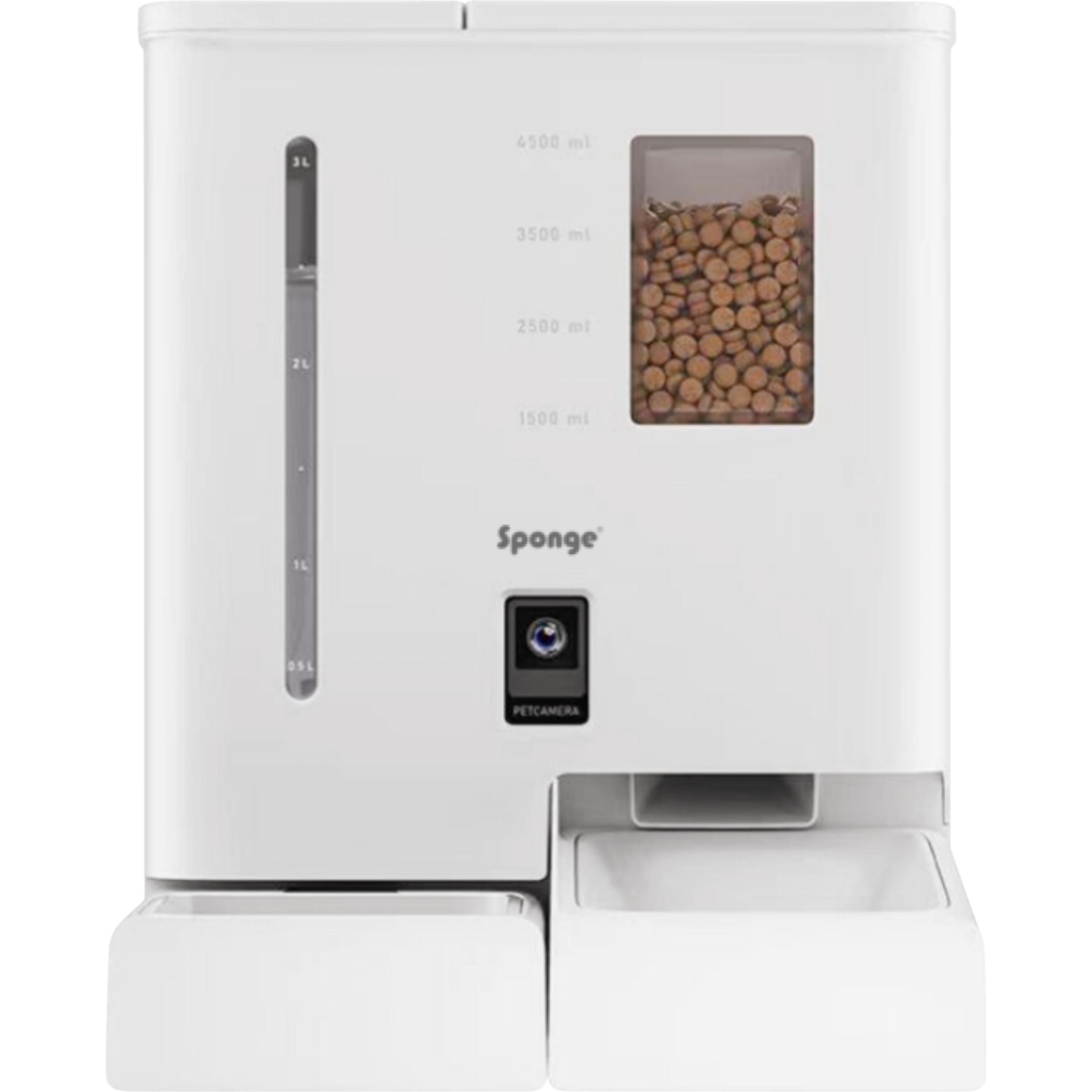 Sponge Bianco/Nero Doppio Intelligente (500 Cl), Ciotola Mangime + Dosatore