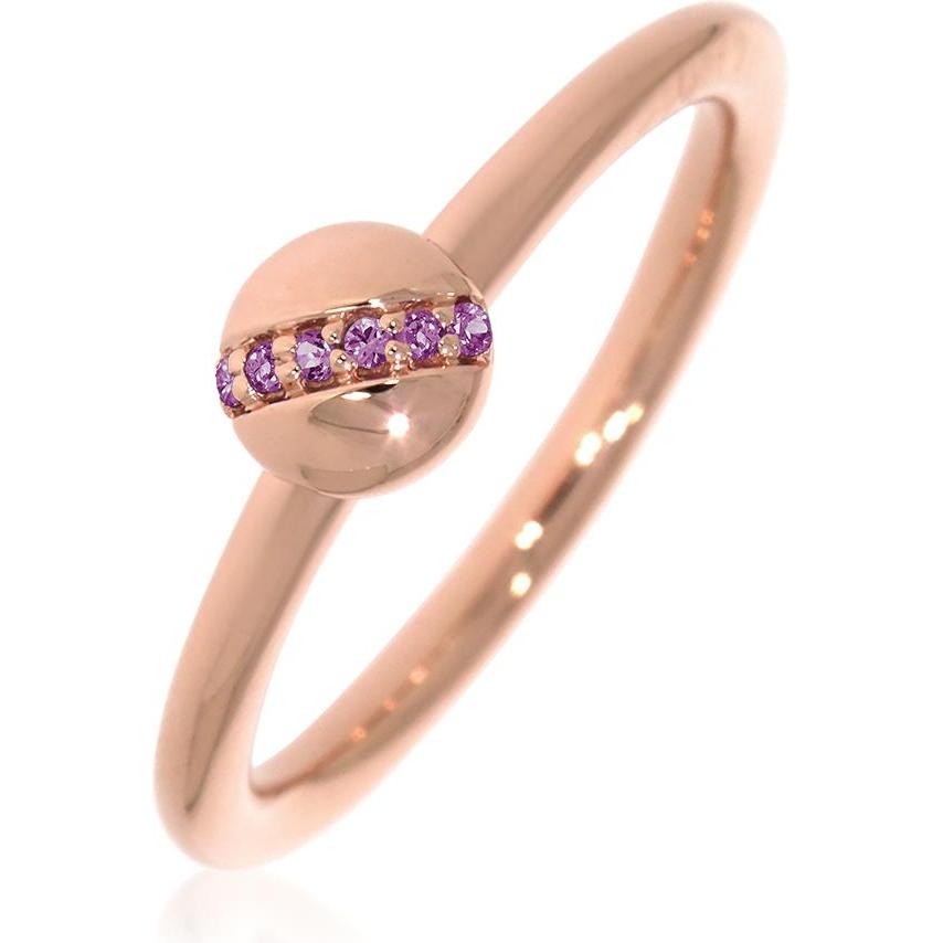 Xen, Ring, Ring mit 6 Amethyste ca. 0,04 ct. rosèvergoldet, (58, 925 Silber)