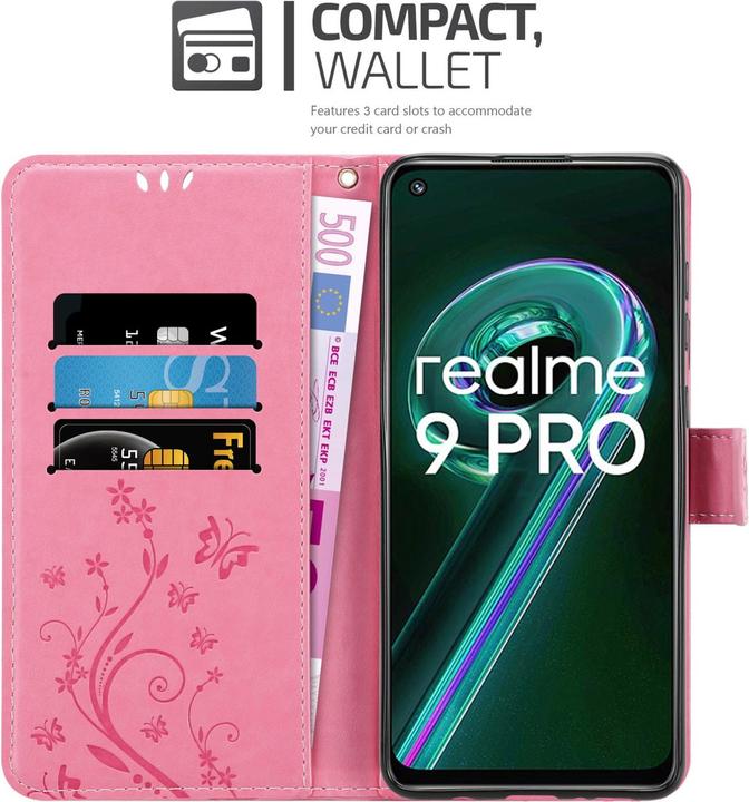 Actual product image Cadorabo Flower Book Case for Realme 9 5G / 9 PRO / V25 / Q5 / OnePlus Nord CE 2 LITE 5G (Vivo V25, Realme 9 Pro+, OnePlus North CE 2 Lite 5G)