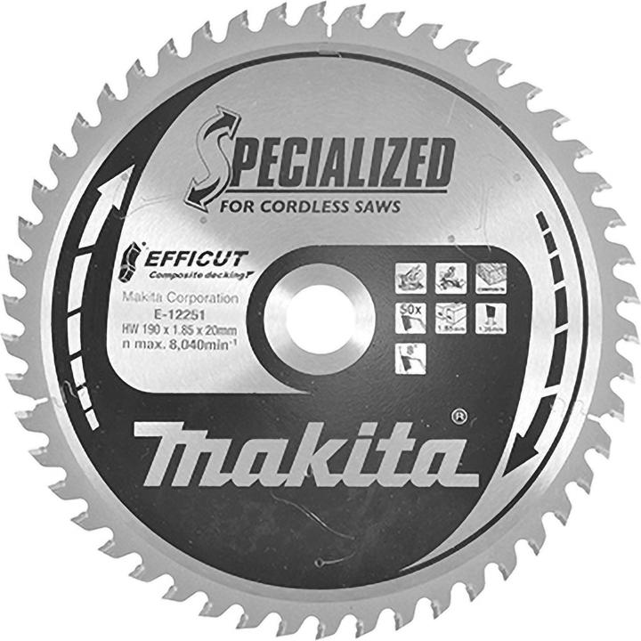 Productafbeelding Makita Zaagblad 190x1,85x20, 50Z EFFICUT