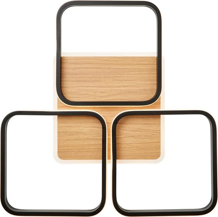 Actual product image Brilliant Dennet LED Ceiling Light 62x62cm 3flg black/wood (6000 lm)