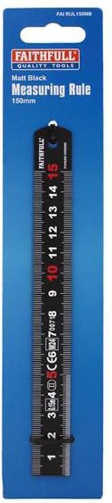Immagine prodotto Faithfull Messlatten Mattschwarzer Edelstahl (15 cm, Acciaio)