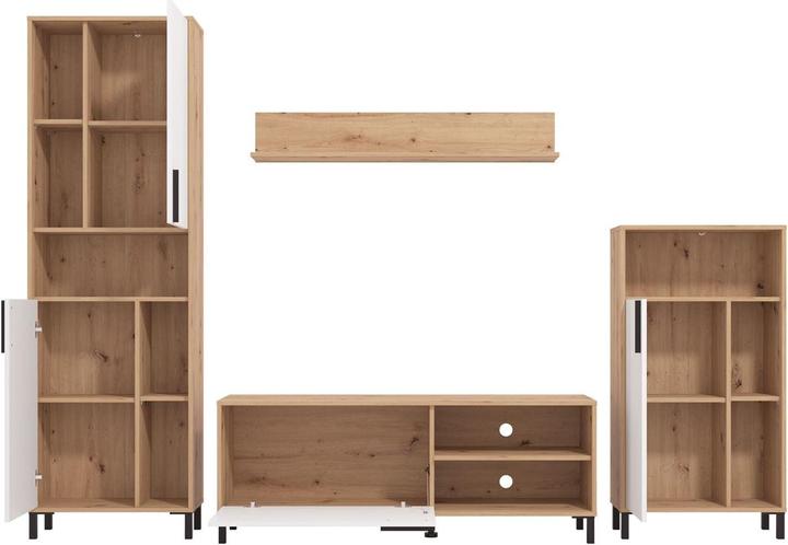 Produktbild Homestyle4u Wohnwand Anbauwand Modern Entertainment Center