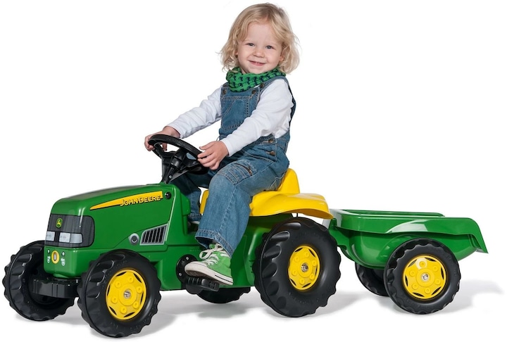 Actual product image Rolly Toys rollyKid John Deere tractor with trailer