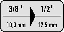 Actual product image Gedore KB 3019 Power Wrench Enlargement Piece 3/8" to 1/2"