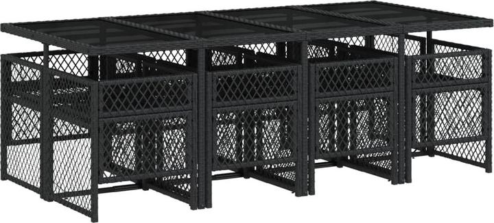 Image du produit VidaXL Meuble de jardin Ensemble de jardin 9pcs. noir Poly rotin (220 cm)