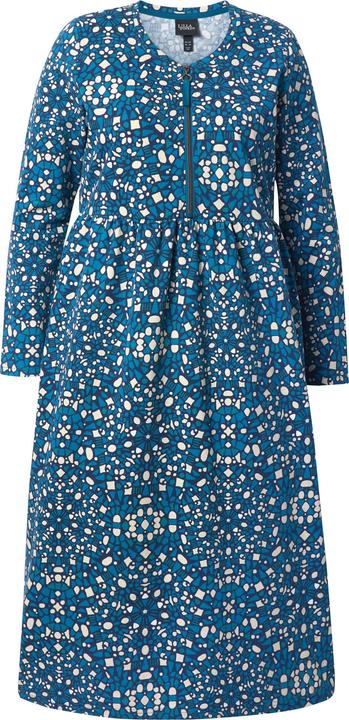 Image du produit Ulla Popken Robe midi en molleton avec fermeture zippée, col rond et manches longues, coupe évasée (42, 44)