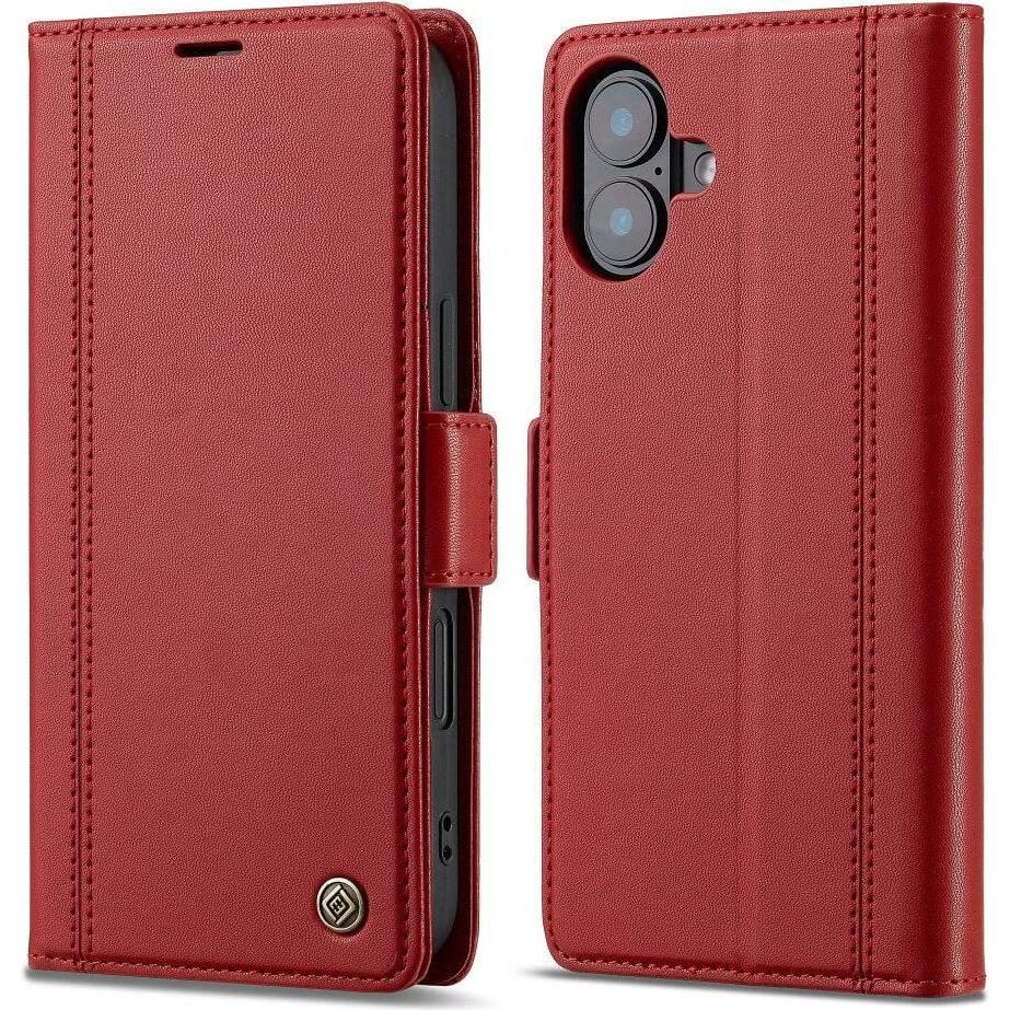 LC.Imeeke iPhone 16 - Flip Case Business (Apple iPhone 16), Smartphone Hülle, Rot
