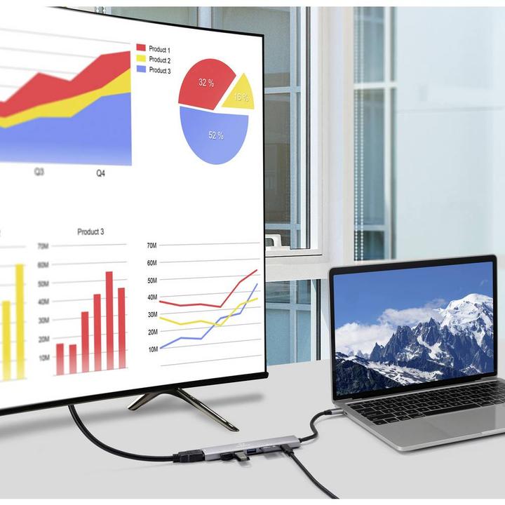 Immagine prodotto Renkforce USB-C Dockingstation RF-DKS-907 Passend für Marke Dockingstations Universal (RF-6797970) (USB-C, 7 porte)