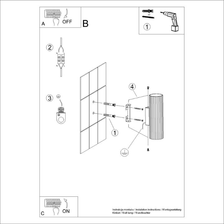 Produktbild Licht-Erlebnisse Wandlampe Berta (GU10)