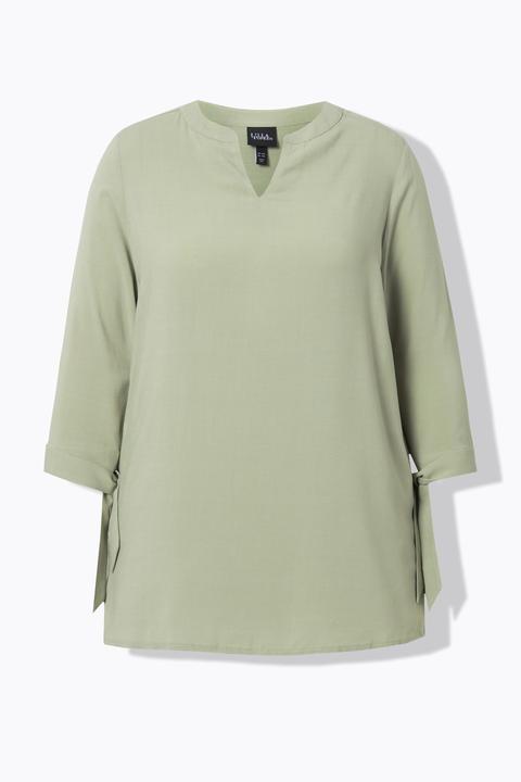 Actual product image Ulla Popken Bow Cuff 3/4 Sleeve Blouse (58)