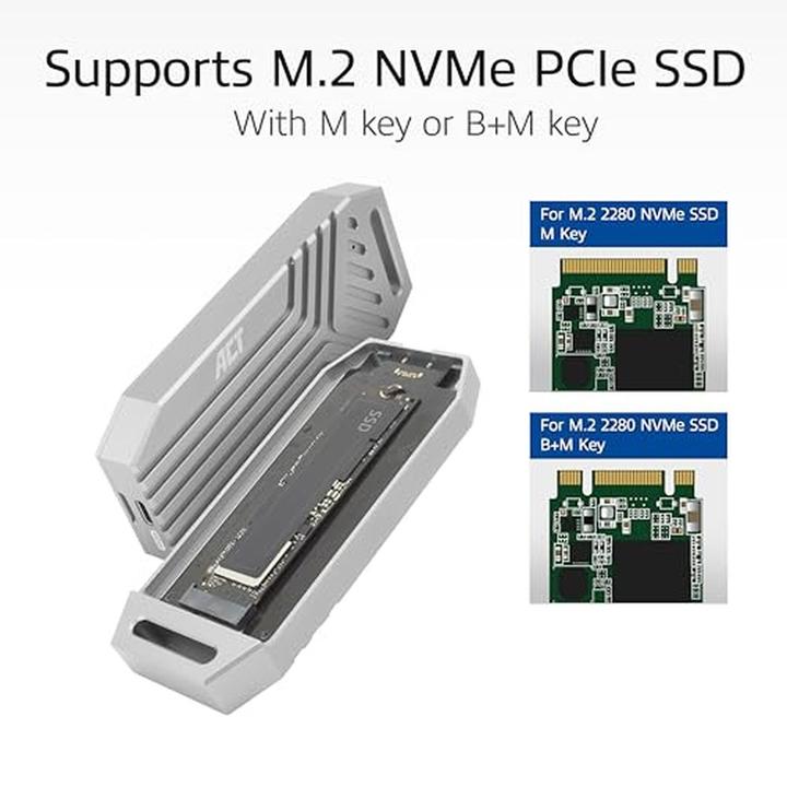 Image du produit ACT USB 40Gbps M.2 2280 NVMe / PCIe SSD Enclosure, tool-free (M.2 2280)
