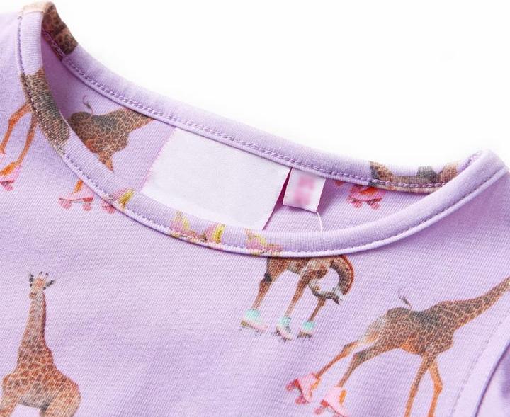 Produktbild vidaXL Kinderkleid mit Rüschenärmeln und Taillenband Lila (92)