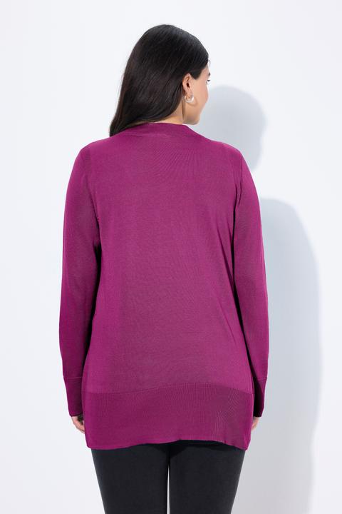 Produktbild Ulla Popken Strickjacke, V-Ausschnitt, Knopfleiste, Feinstrick (62)
