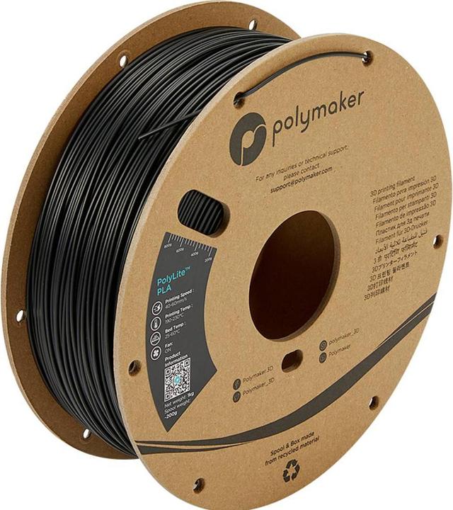 Produktbild Polymaker PolyLite PLA - Black - 2.85mm (PLA, 2.85 mm, 1000 g, Schwarz)