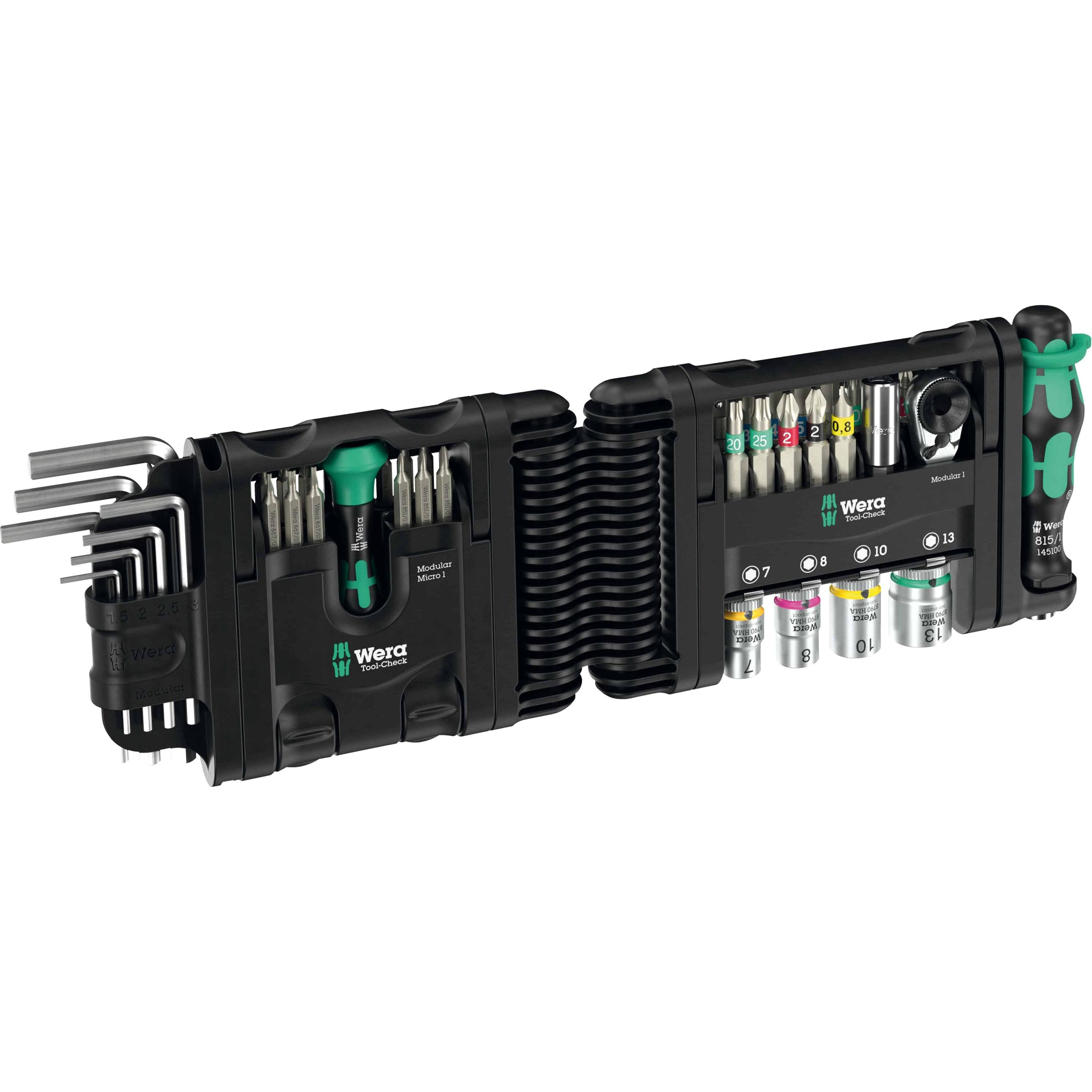 Wera, Chiave a bussola, Tool-Check Modular Set (Esagono incassato TX, Croce Phillips PH, Croce Pozidriv PZ, Scanalatura per la vite)