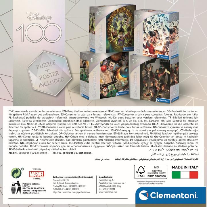 Productafbeelding Clementoni Puzzel Disney 100 jaar - Klassiek, 1000 stukjes (1000 onderdelen)