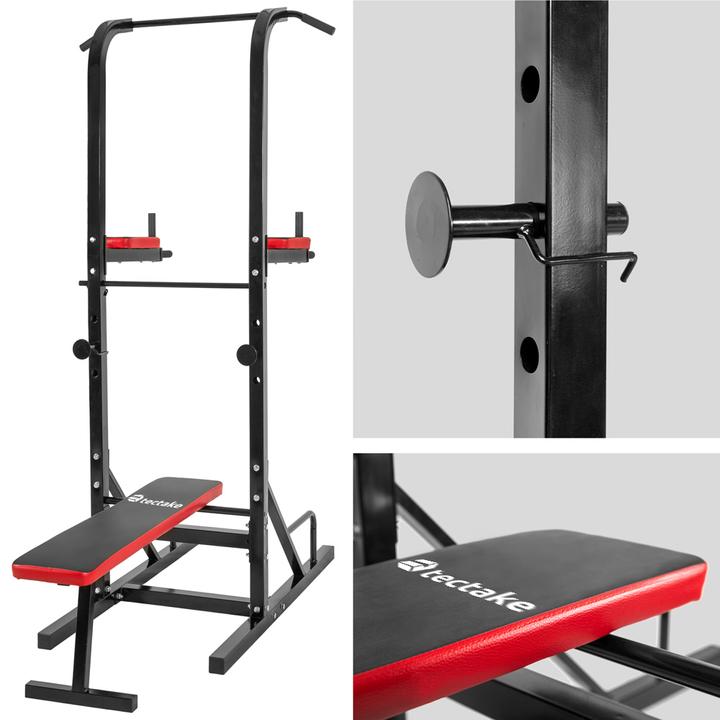 Actual product image tectake Power tower with pull up bar and weight bench Reeves