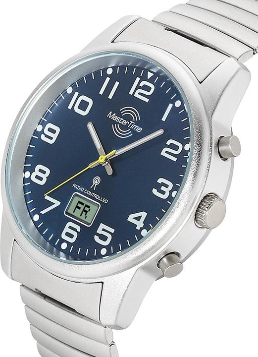 Actual product image Master Time MTGA-10823-32M Mens Strap Radio Control Watch 41mm 3ATM (Digital watch, Analogue wristwatch, Radio-controlled clock, 41 mm)