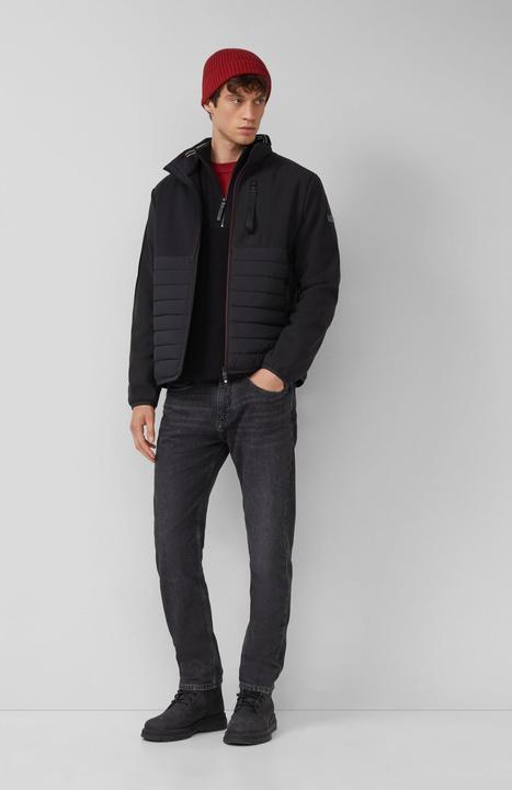 Produktbild s.Oliver Strickpullover Gerippter Baumwoll-Pullover mit Troyer-Kragen (M)