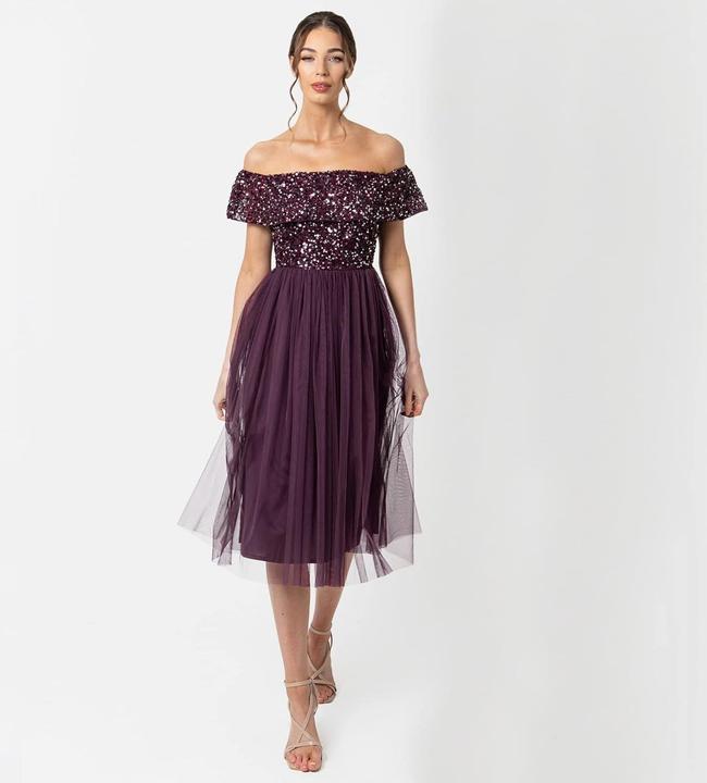 Image du produit Herba Abito Midi Bardot con Decorazioni (46)