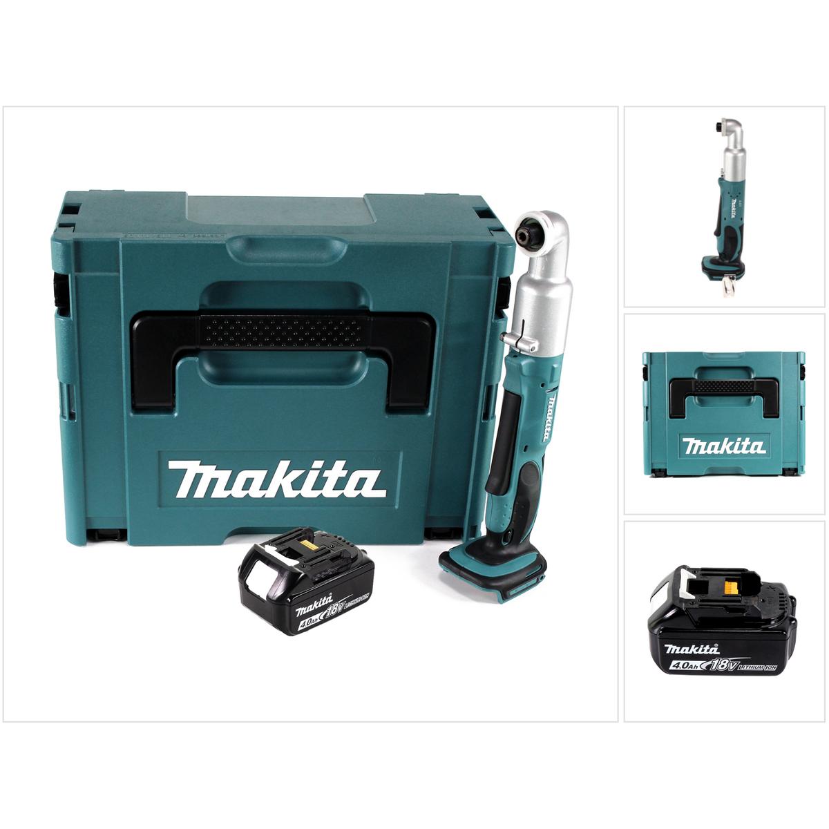 Makita, Bohrmaschine + Akkuschrauber, DTL 061 M1J Akku Winkelschlagschrauber 18V 1/4" 60Nm + 1x Akku 4,0Ah + Makpac - oh...