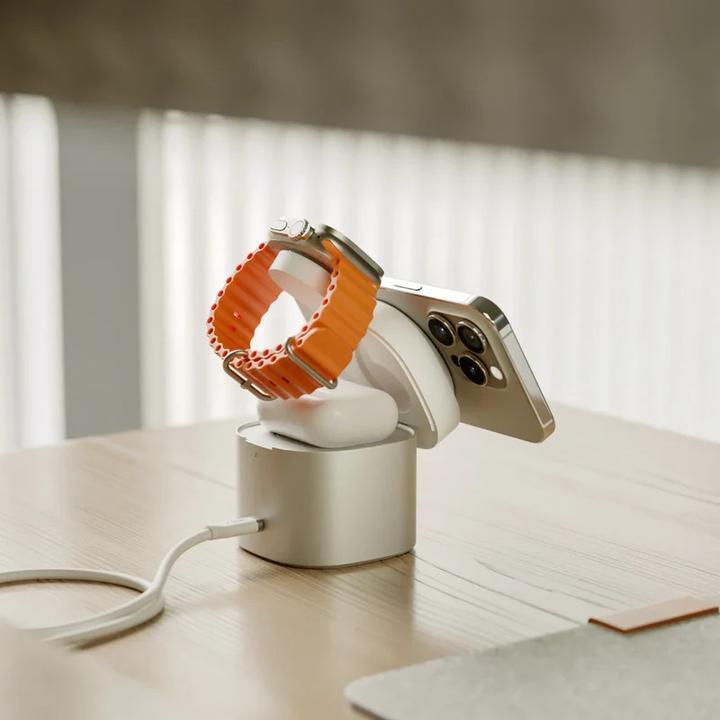 Actual product image Alogic PowerPod 4in1 Qi2 kabelloses Ladegerät weiss