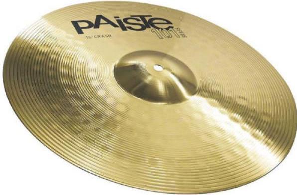 Actual product image Paiste 101 Brass 16 Crash Cymbals with 5A Drumsticks (16", Collision, Cymbal)