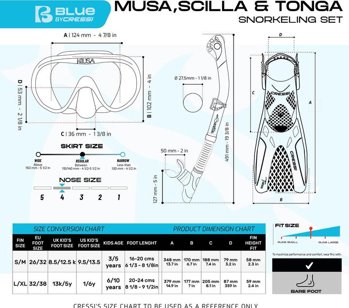 Immagine prodotto Cressi Set di pinne da snorkeling Musa