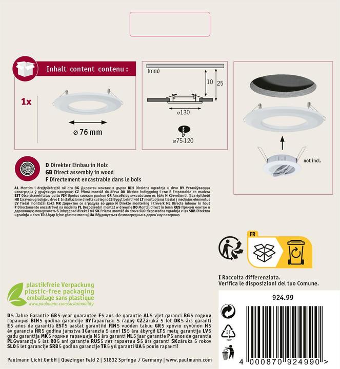 Produktbild Paulmann Einbauleuchte Adapter