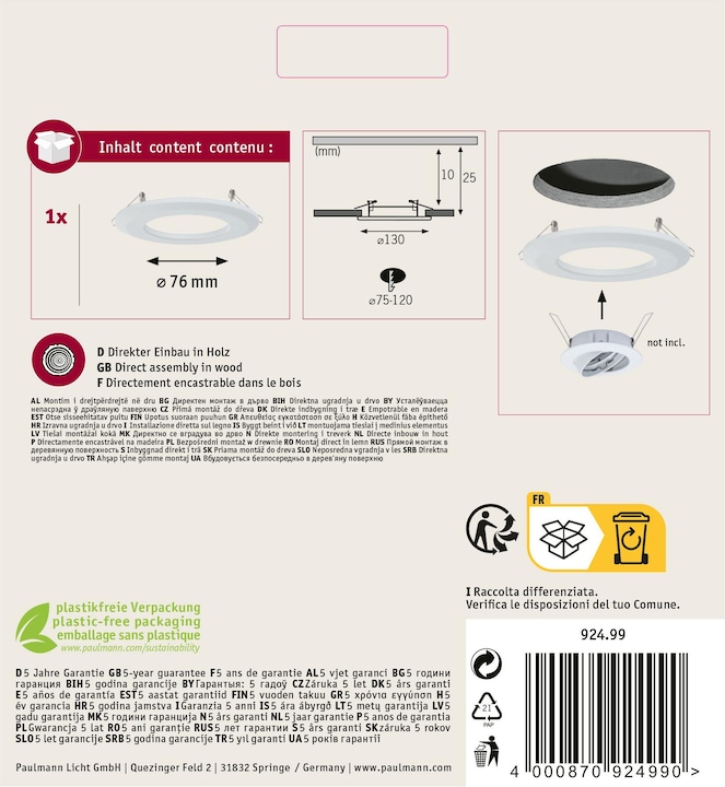 Produktbild Paulmann Einbauleuchte Adapter