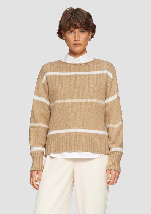 Produktbild S.Oliver Strickpullover Gestreifter Strickpullover mit Rollkante (48)