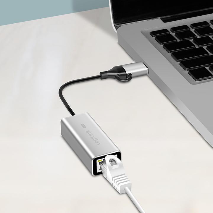 Produktbild LogiLink USB-A/-C zu 2.5G Ethernet (USB-C 3.2 Gen 1, RJ45 (1x))