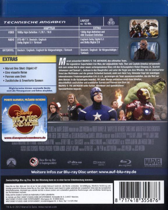 Actual product image The Avengers (Blu-ray, 2012, German, Turkish, English)