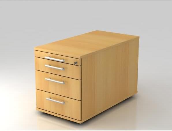 Actual product image Hammerbacher Mobile pedestal 80cm,3 drawers,lock RE beech