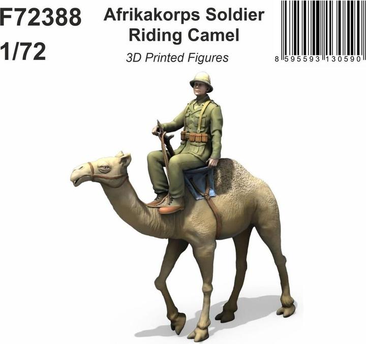 Actual product image Special Hobby Afrika Korps Soldier Riding Camel 1/72 / 3D Printed