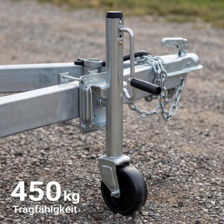 Produktbild Wiltec Anhänger Stützrad bis 450kg Schwerlast Anhängerstütze Bugrad Wohnwagen