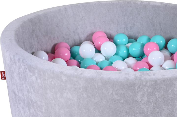 Actual product image Knorrtoys Bällebad soft - "Grey" - 300 balls rose/creme/lightblue (ca. 6cm Durchmesser)