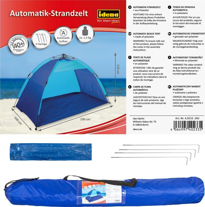 Image du produit Idena Coquille de plage bleue (Tente de plage)