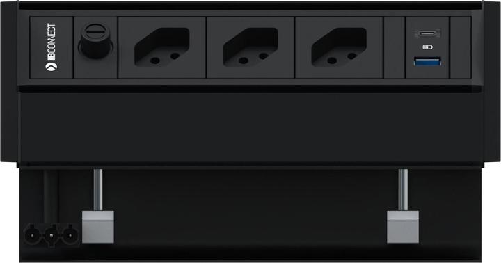 Image du produit IB Connect Prises de table Prisma 3x T13, USB A+C, noir (3x, Type 13)