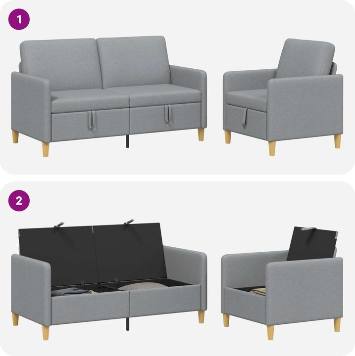 Produktbild vidaXL Sofa Set (1-Sitzer, 2-Sitzer)