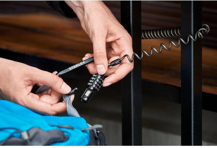 Actual product image Stanley Cable lock with carabiner 1800mm (180 cm)
