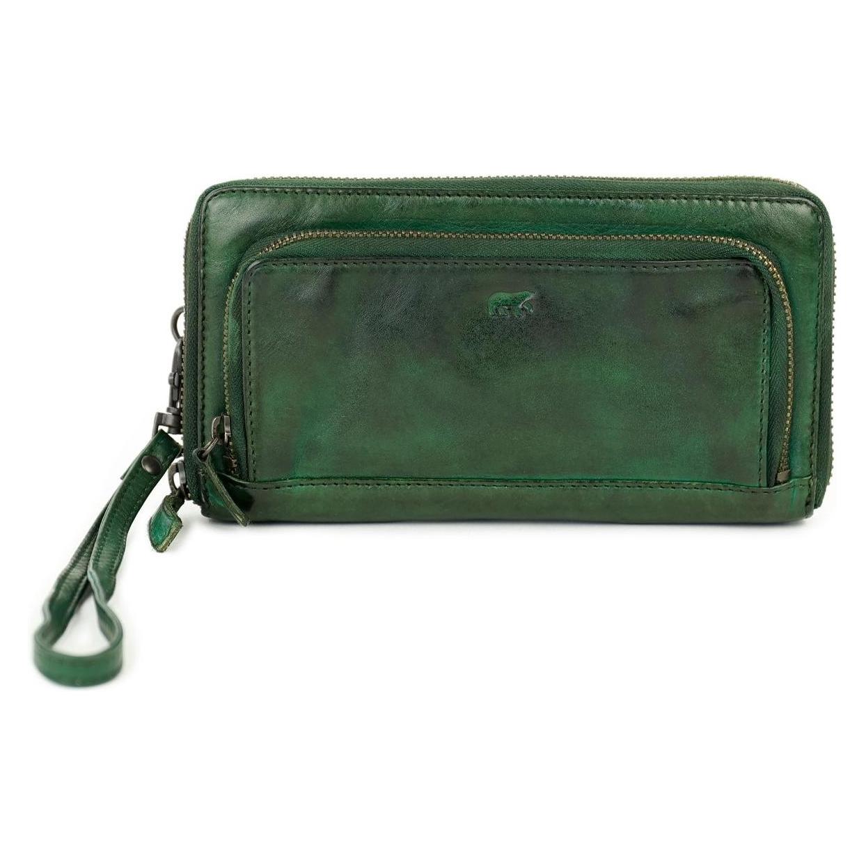 Bear Rock, Unisex, Portemonnee, Portafoglio In Pelle Demi Con Cerniera, Groen