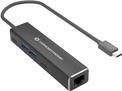 Produktbild Conceptronic Adapter USB-C -> RJ45 Gigabit,3xUSB3.0 0.15m sw