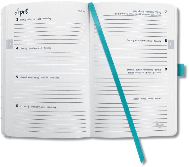 Image du produit Jolie Agenda Flair 2026 J6102 1W/2S aqua green ML A6 (Allemand, Français, Néerlandais, Anglais)