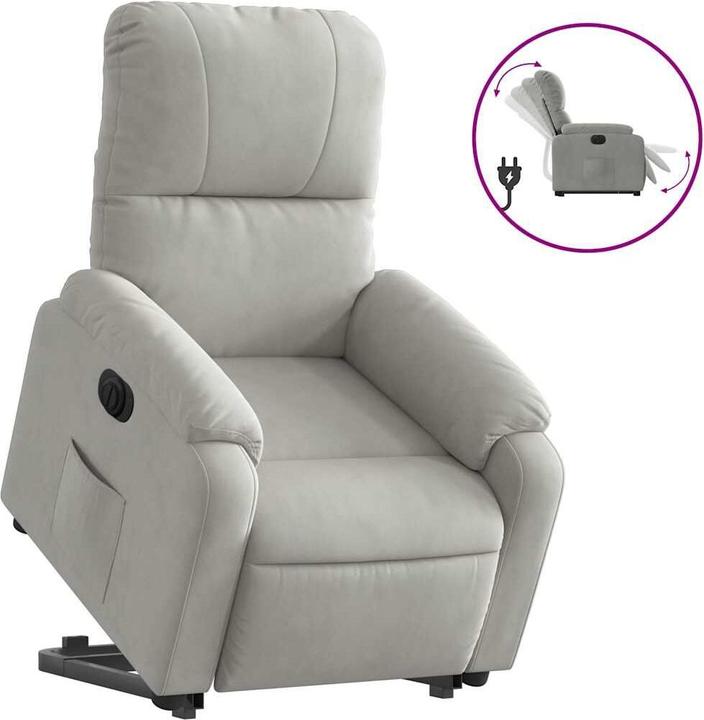 Actual product image VidaXL Relaxing armchair stand-up aid electric microfibre fabric