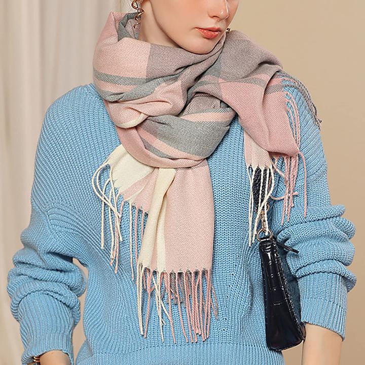 Produktbild Only-Bags.Store schal dicker Strickschal kariertes Halstuch Schal Poncho