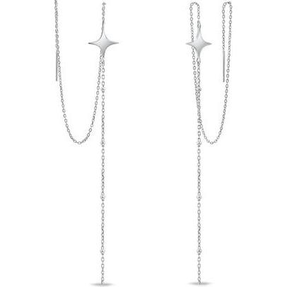 Brilio, Ohrringe, Silver - Stylish long chain earrings EA896W