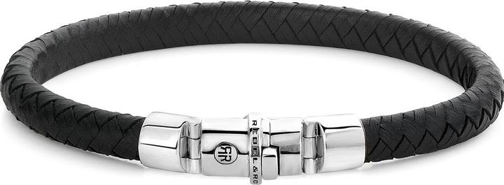 Produktbild Rebel & Rose Armband Half Round Braided RR-L0133-S-L Herren (19 cm, Kalbsleder, Sterling Silber 925)